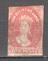 Tas017 1857 Australia Tasmania One Penny Gibbons Sg #25 50 £ 1St Used - Used Stamps