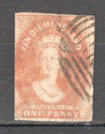 Tas021 1857 Australia Tasmania One Penny Gibbons Sg #26 40 £ 1St Used - Used Stamps