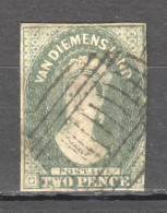 Tas026 1860 Australia Tasmania Two Pence 5Th Printing John Davies Gibbons Sg #34 85 £ 1St Used - Oblitérés