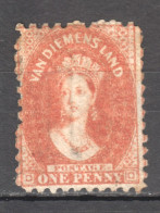 Tas060 1864 Australia Tasmania One Penny Gibbons Sg #57 200 £ 1St Lh - Altri & Non Classificati