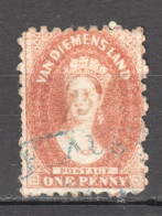 Tas061 1864 Australia Tasmania One Penny Gibbons Sg #92 950 £ 1St Used - Usati