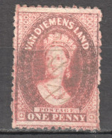 Tas065 1865 Australia Tasmania One Penny Pen Cancellation Gibbons Sg #70 23 £ 1St Used - Usati