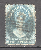 Tas077 1865 Australia Tasmania Four Pence Gibbons Sg #73 23 £ 1St Used - Used Stamps