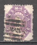 Tas091 1871 Australia Tasmania Six Pence Perf By The Post Office Gibbons Sg #137 22 £ 1St Used - Gebraucht