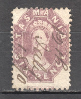 Tas096 1865 Australia Tasmania Six Pence Pen Cancellation Gibbons Sg #76 42 £ 1St Used - Used Stamps