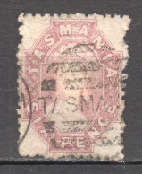 Tas097 1865 Australia Tasmania Six Pence Gibbons Sg #76 42 £ 1St Used - Gebraucht