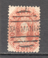 Tas103 1871 Australia Tasmania One Shilling Perforated By The Post Office Gibbons Sg #141 65 £ 1St Used - Used Stamps