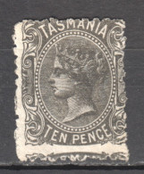 Tas108 1871 Australia Tasmania Inverted Watermark Post Office Gibbons Sg #134 50 £ 1St Lh (*) Perforation Mistake - Altri & Non Classificati