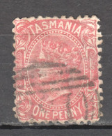 Tas110 1871 Australia Tasmania One Penny  Gibbons Sg #144 1St Used - Oblitérés