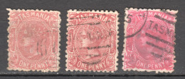 Tas111 1871 Australia Tasmania One Penny  Gibbons Sg #144 3St Used - Used Stamps