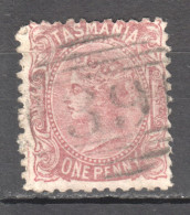 Tas112 1871 Australia Tasmania One Penny Stamped 39 Green Ponds Gibbons Sg #144 1St Used - Used Stamps