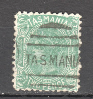 Tas115 1871 Australia Tasmania Two Pence Gibbons Sg #145 1St Used - Gebruikt