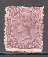 Tas122 1871 Australia Tasmania 5 Shillings Gibbons Sg #149 80 £ 1St Used - Usados