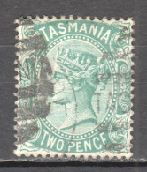 Tas130 1878 Australia Tasmania Two Pence Gibbons Sg #157 1St Used - Gebraucht