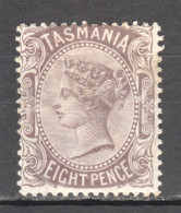 Tas132 1878 Australia Tasmania Eight Pence Gibbons Sg #158 14 £ 1St Lh - Autres & Non Classés