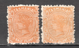 Tas149 1880 Australia Tasmania Half Penny Gibbons Sg #159 2St Lh - Andere & Zonder Classificatie