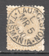 Tas151 1891 Australia Tasmania Four Pence Stamped 1900 Launceston Gibbons Sg #174 38 £ 1St Used - Gebruikt