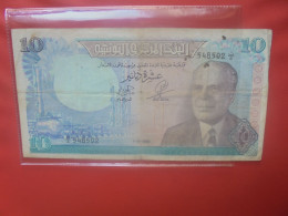 TUNISIE 10 DINARS 1969 Circuler - Tusesië