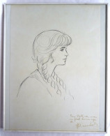 JOLIE DEDICACE SUR FEUILLE CANSON CRAENHALS DESSIN ORIGINAL CHEVALIER ARDENT GWENDOLINE Encadré - Dediche