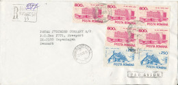 Romania Registered Cover Sent Air Mail To Denmark 27-4-1993 Topic Stamps (sent From The Embassy Of Brazil Bucuresti) - Briefe U. Dokumente