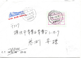 68090 - Luxemburg - 1996 - 80F FRAMA EF A LpBf BASCHARAGE -> Japan - Postage Labels