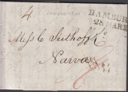 1820. ENGLAND.Fine Small Cover Dated London 21 March 1820 To Narva, Several Postal Markings And Cancels In... - JF442040 - Hamburg