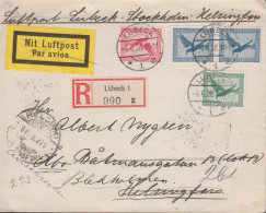 1928. DEUTSCHES REICH Fine Cover Mit Luftpost (crossed Over) To Finland With 5 + 10 + Pair 2... (Michel 380+) - JF442122 - Covers & Documents