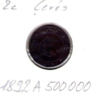 France. 2 Centimes Ceres 1892 A - 2 Centimes