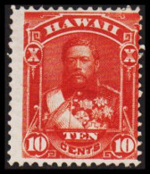 1882-1890. HAWAII. Kalakaua 10 CENTS. No Gum. (Michel 30) - JF534898 - Hawaï