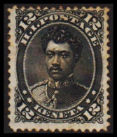 1871-1886. HAWAII. Leleiohoku 12 C. Hinged. (Michel 22) - JF534911 - Hawaï