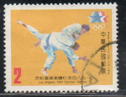 CHINA REPUBLIC CINA TAIWAN FORMOSA 1984 SUMMER OLYMPIC GAMES LOS ANGELES JUDO 2$ USED USATO OBLITERE' - Oblitérés