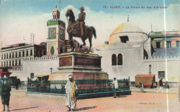 ALGERIE - Alger - La Statue Du Duc D'Orléans - Mosquée - Animé - Colorisé - Carte Postale Ancienne - Algiers