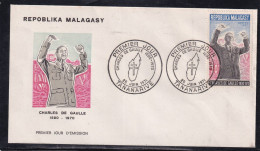 Thème De Gaulle - Madagascar - Enveloppe - De Gaulle (General)