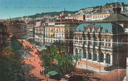 ALGERIE - Alger - Place Bresson Et Théâtre - LL - Colorisé - Animé - Carte Postale Ancienne - Algiers