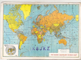 Italy Portici 1988 Circulated QSL Card IK8JKZ - The Radio Amateur`s World Map - Altri & Non Classificati