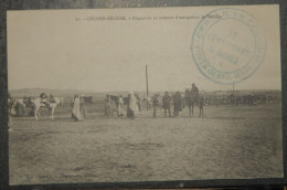 CP, Algérie, COLOMB BECHAR Départ De La Colonne D'occupation De Méridja N°21 Cliché LS Tampon Commandement Armée RARE - Bechar (Colomb Béchar)