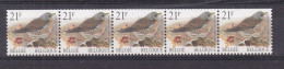 Belgique - COB Rouleaux 89 ** - Oiseaux - Grive - Avec Numéro 08385 Au Verso - Faciale 2,50 Euros - Coil Stamps