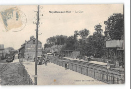 CPA 80 Noyelles Sur Mer La Gare Train Tramway - Noyelles-sur-Mer