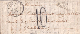 France Marcophilie - Cursive 30 / Salies - 1842 - Castagnede - Avec Texte - Indice  9 - TB - 1801-1848: Précurseurs XIX
