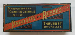 AC - PRODUITS RUSSES MANUFACTURE DE CIGARETTES ORIENTALES DE LUXE THEVENET BRUXELLES CIGARETTE - TOBACCO EMPTY VINTAGE T - Contenitori Di Tabacco (vuoti)