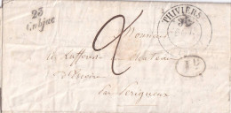 France Marcophilie - Cursive 23 / Cubjac - 1843 - Avec Texte - Indice  17 - TB - 1801-1848: Precursors XIX