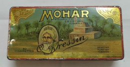 AC - MOHAR OTTO KRESSIN GOLD TIP EQUAL TO EGYPTIAN CIGARETTES  SELECTED TURKISH TOBACCO CIGARETTE EMPTY VINTAGE TIN BOX - Contenitori Di Tabacco (vuoti)