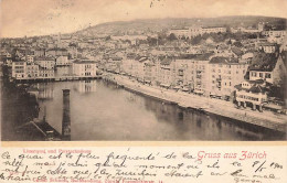 Gruss Aus Zürich Limatquai Und Polytechnikum 1900 - Zürich