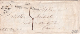 France Marcophilie - Cursive 50 / Cirey Sur Blaise - 1854 - Avec Texte - Indice  9 - TB - 1801-1848: Vorläufer XIX