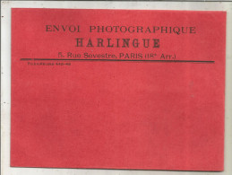 Publicité, Enveloppe , Envoi Photographique HARLINGUE, 5 Rue Sevestre, Paris 18 E, 200 X 145 Mm, Frais Fr 1.75 E - Publicités