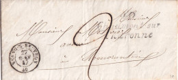 France Marcophilie - Cursive 40 / Chaumont Sur / Tharonne - 1847 - Avec Texte De La Motte Beuvron - Indice  10 - TB - 1801-1848: Vorläufer XIX