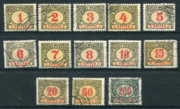 BOSNIA & HERZEGOVINA 1904 Postage Due Set Of 13 Used.  Michel Porto 1-13 - Bosnia Herzegovina