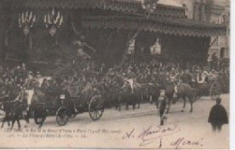 PARIS VISITE   DU ROI T DE LA REINR D ITALIE  EN 1903  50 VISITE A L HOTEL DE VILLE  DOS VERT AGE D OR - Receptions