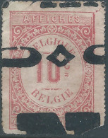 Belgium-Belgique,Belgio,Revenue Stamp Tax - Fiscal,10c AFFICHES,Used , With Small Flaw ! - Stamps