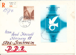 Bulgaria Registered Cover Sent To Germany DDR 25-6-1986 Topic Stamp And A Souvenir Sheet - Brieven En Documenten